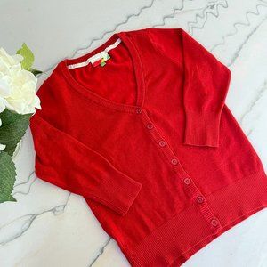 Fervour by Modcloth 3/4 Sleeve Red Button Down Cardigan | M